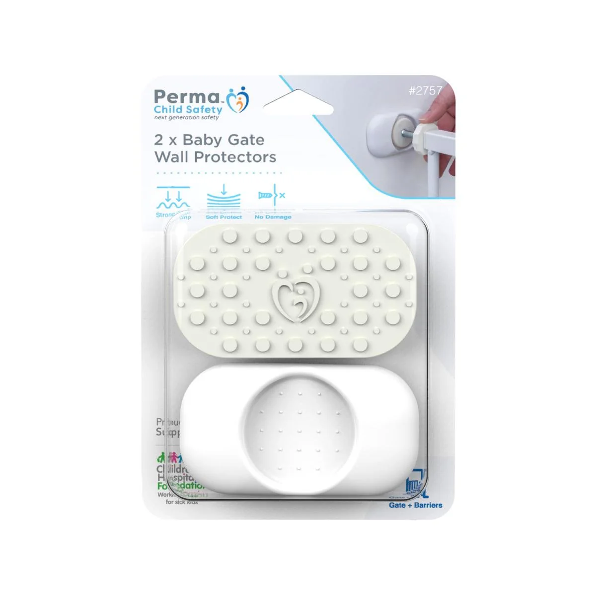 Perma Child Safety Baby Gate Wall Protectors - 2 Pack - Soft Rubber - Wall Protection
