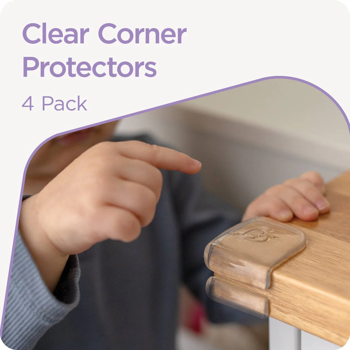 Perma Child Safety Clear Adhesive Corner Protectors 4 Pack - 40mm x 40mm - BPA-Free PVC - Image 2