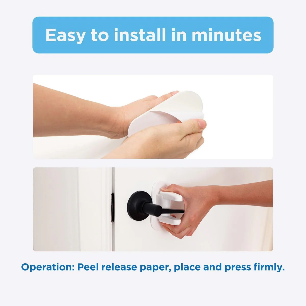 Perma Child Safety Door Lever Lock - 2 Pack - Plastic - Easy Install - Image 5