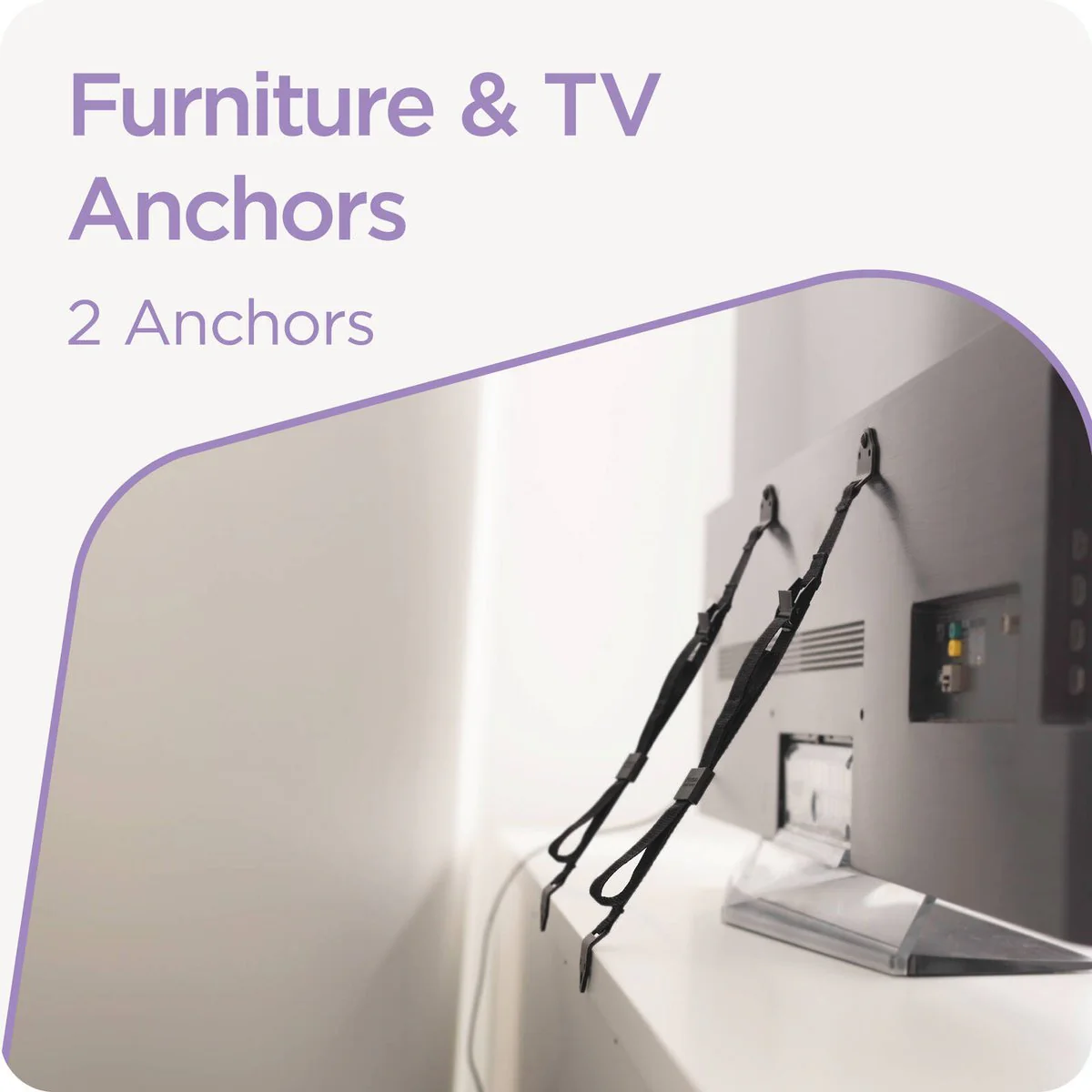 Perma Child Safety TV and Furniture Anchors 2 Pack - Adjustable 14.5cm to 90cm - Holds up to 100kg - Image 2