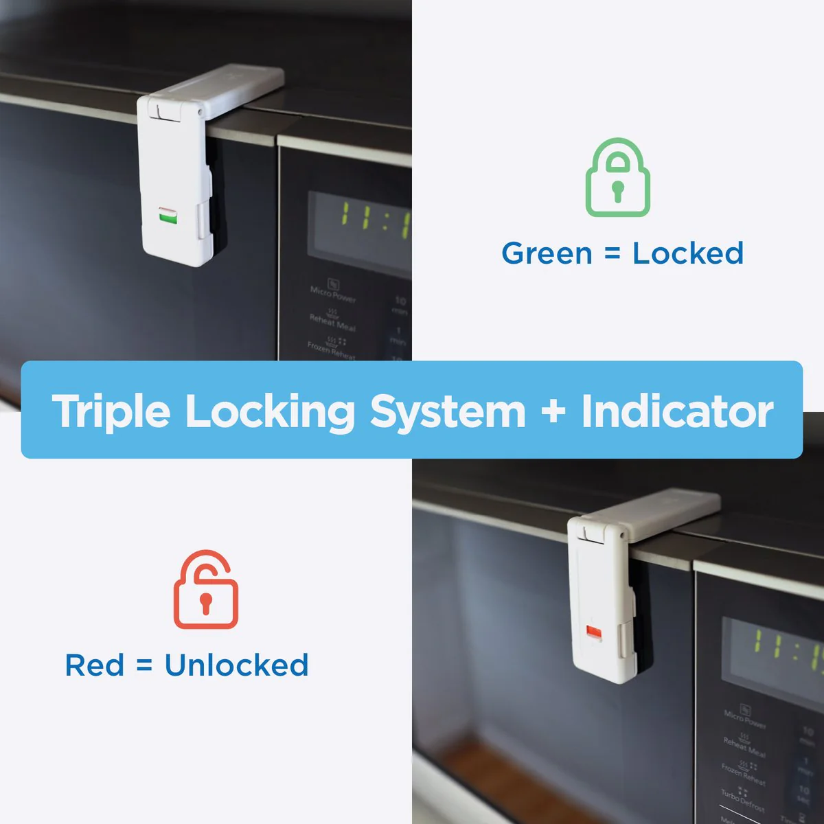 Perma Child Safety Ultimate Corner and Appliance Lock 4 Pack - 115mm x 92mm - Self-Adhesive - Image 4