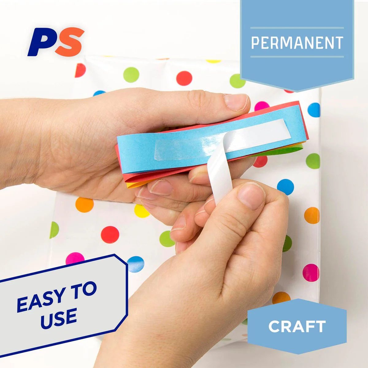 Permastik Double Sided Craft Tape - 50m x 12mm - Acrylic - Low Tack - Image 3