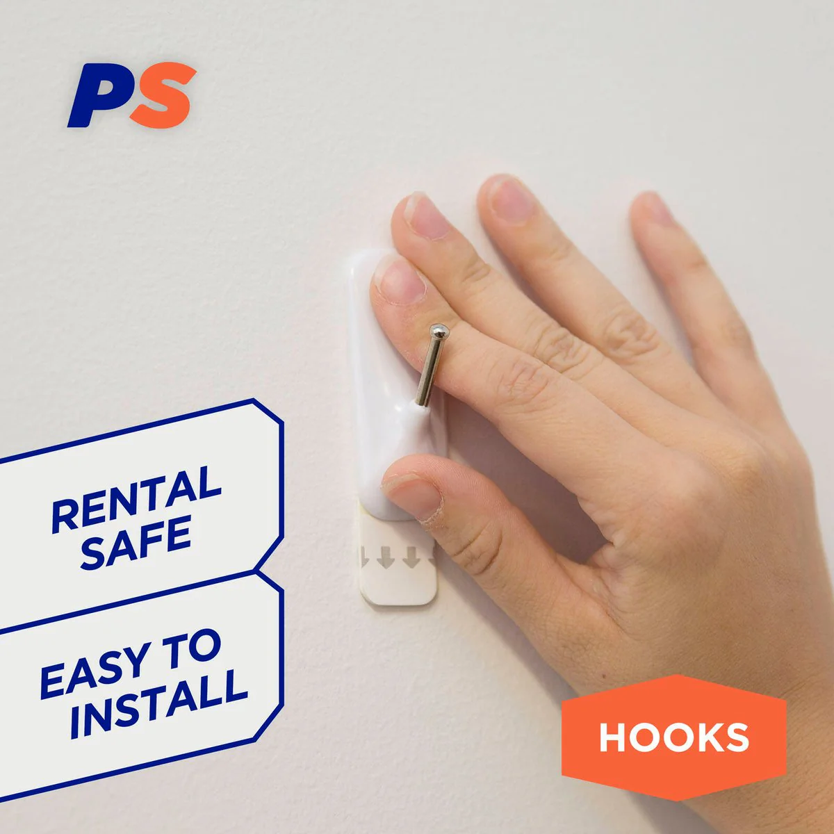 Permastik Large Cosmo Wire Hooks - 4 Pack - Plastic - Removable Adhesive - Image 3