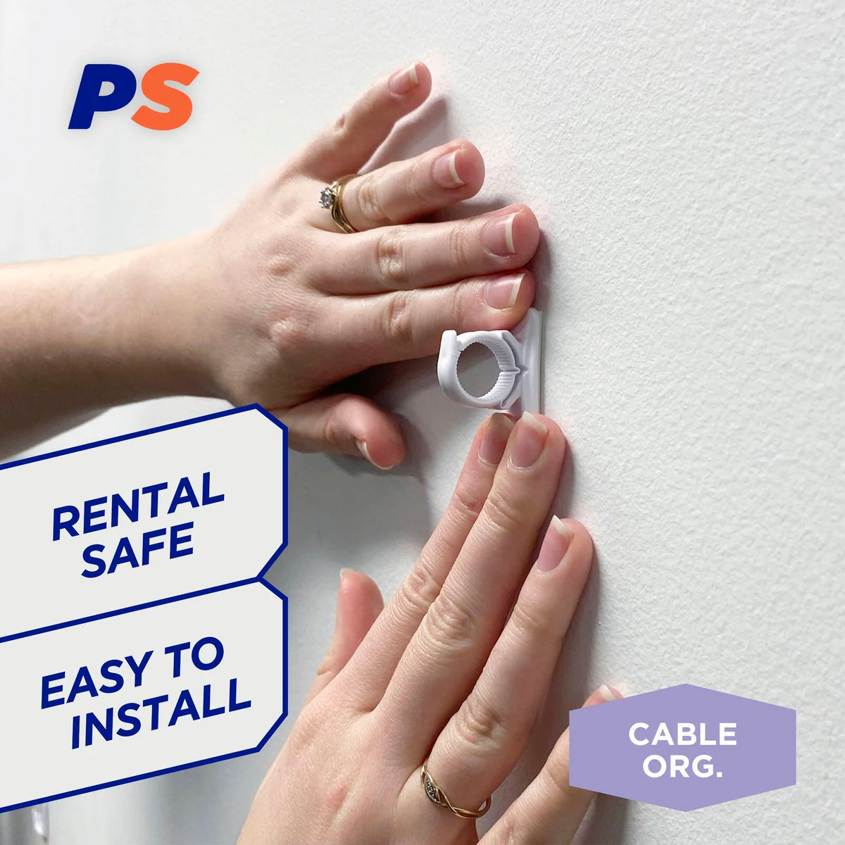 Permastik Small Cable Clips - 5 Pack - Plastic - Self-Adhesive - Image 3