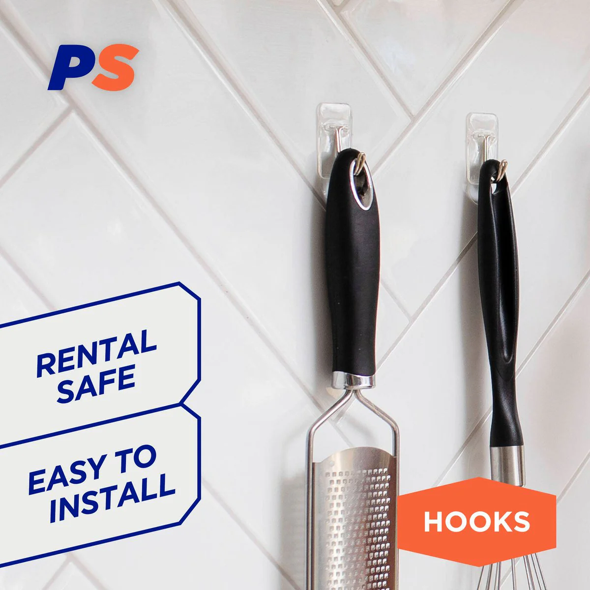 Permastik Small Kitchen Hooks - 9 Pack - Clear - Removable Adhesive - Image 3