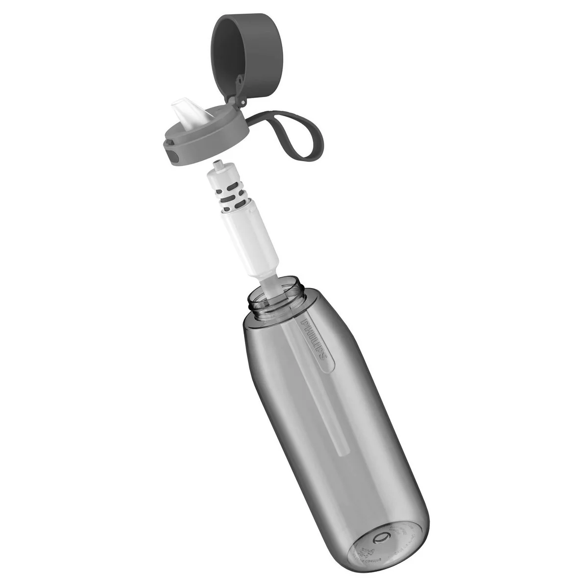 Philips Gozero Daily Straw Filtration Bottle XL 1065ml - Clear - Portable Hydration - Image 5