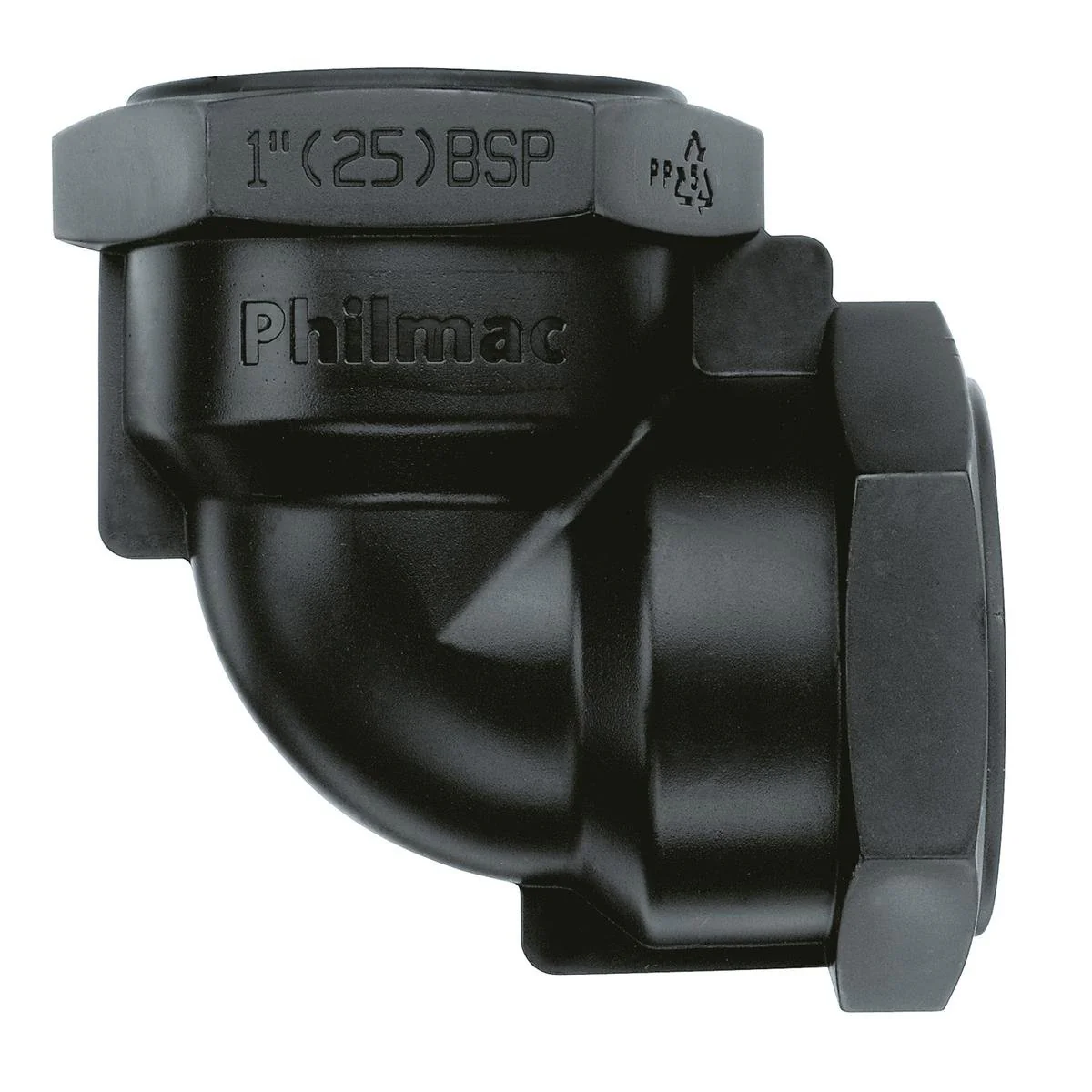 Philmac 1 Inch BSP Thread Pipe Elbow - Polypropylene - 90 Degree - Durable