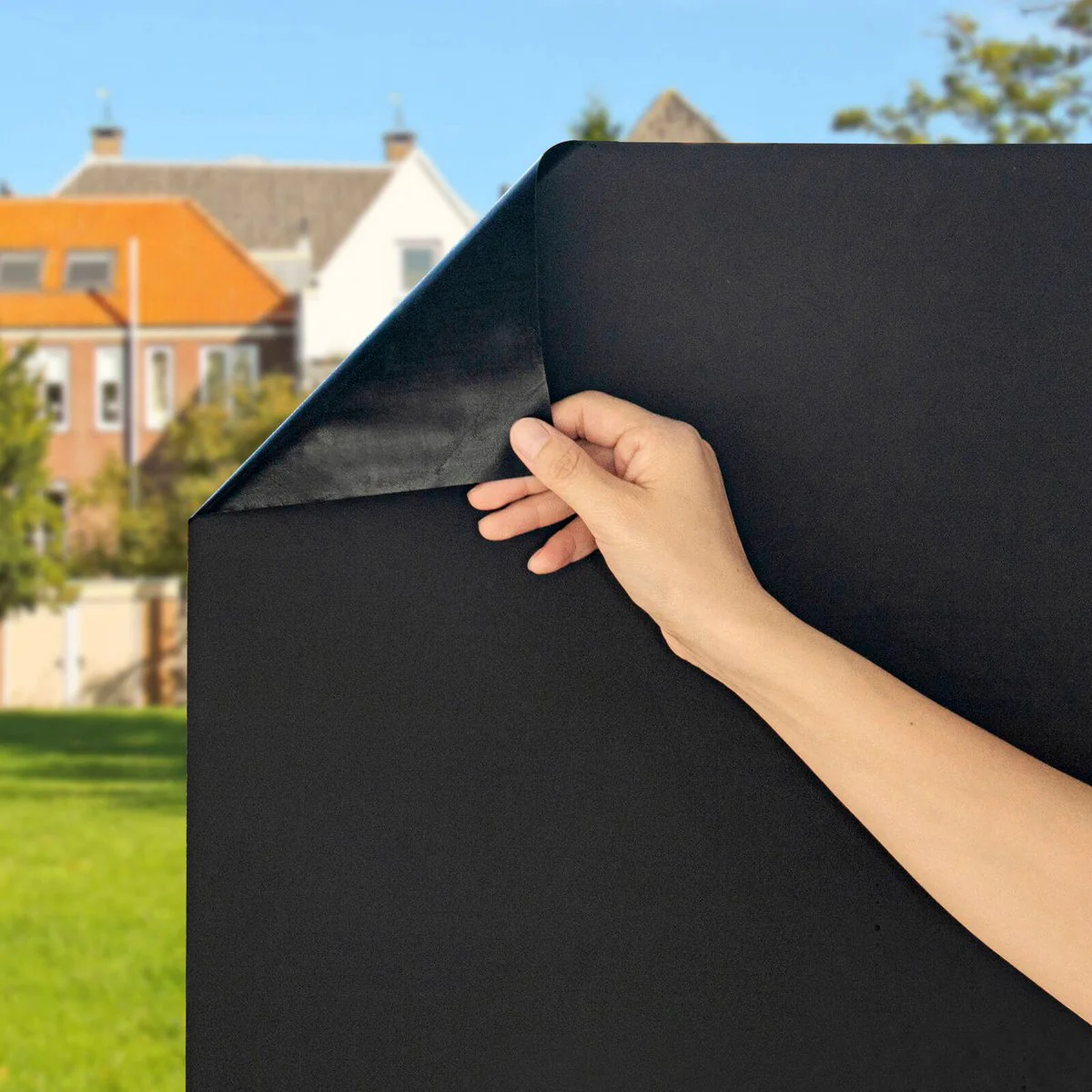 Pillar 0 Black Adhesive Blackout Window Film 9 x 2m - Privacy & Light Blockout - Image 3