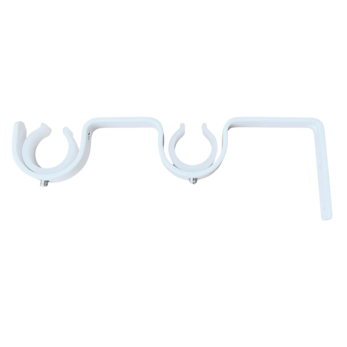 Pillar Curtain Rod Bracket - Double Universal - 16mm & 25mm - White - 1 Pair