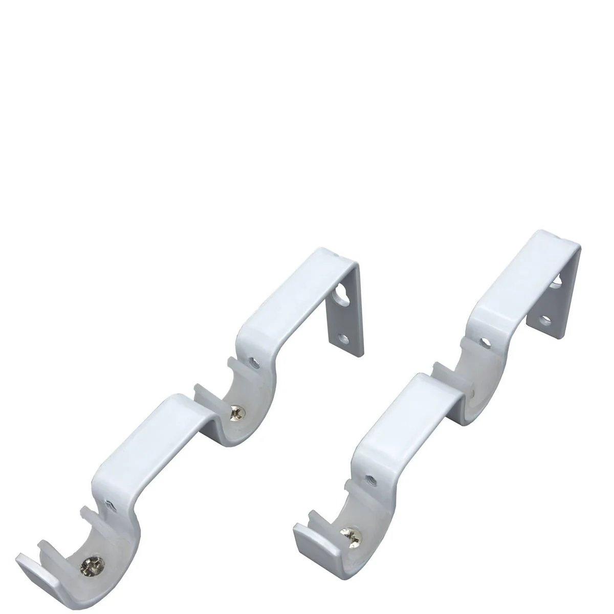 Pillar Curtain Rod Bracket - Double Universal - 16mm & 25mm - White - 1 Pair - Image 2