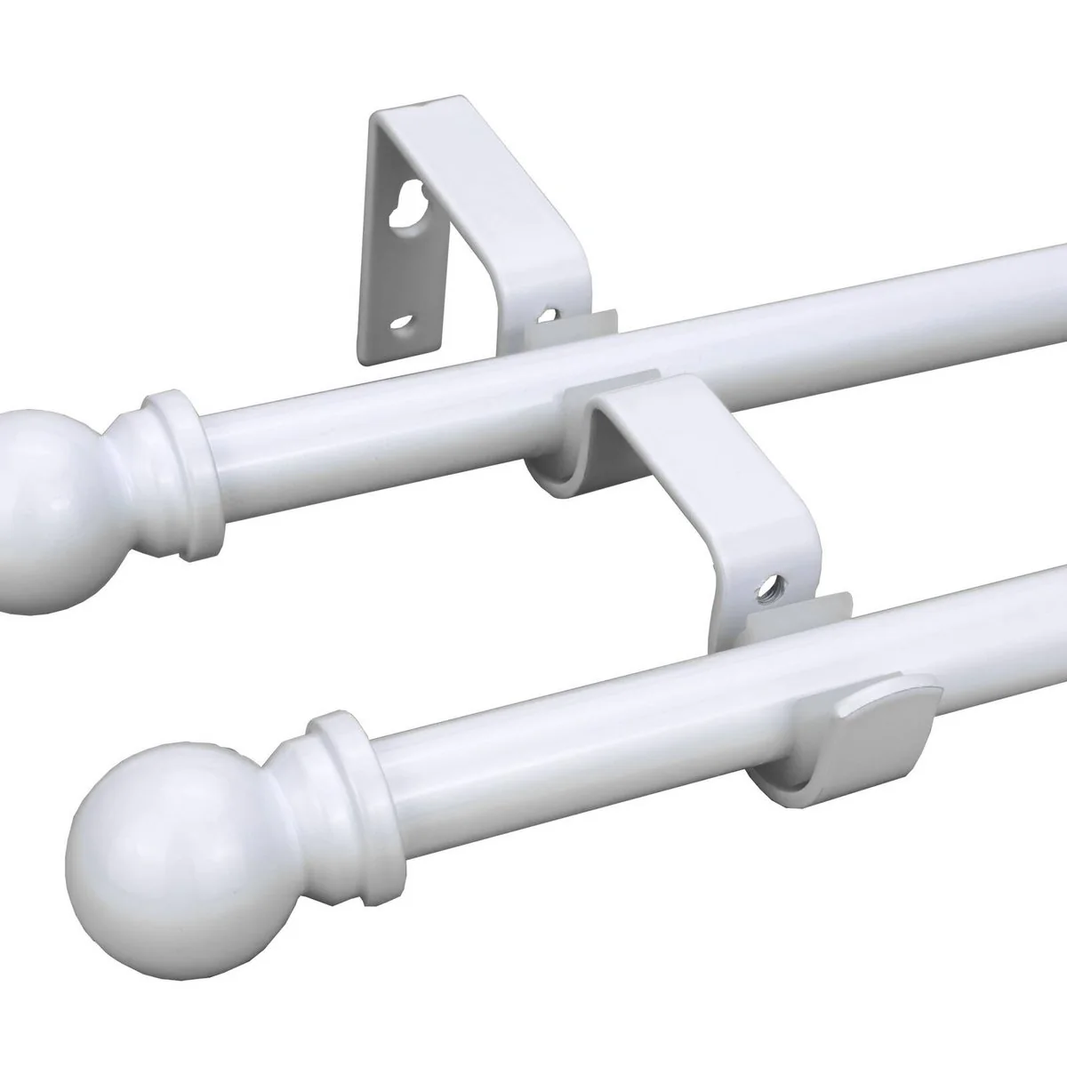 Pillar Curtain Rod Bracket - Double Universal - 16mm & 25mm - White - 1 Pair - Image 3