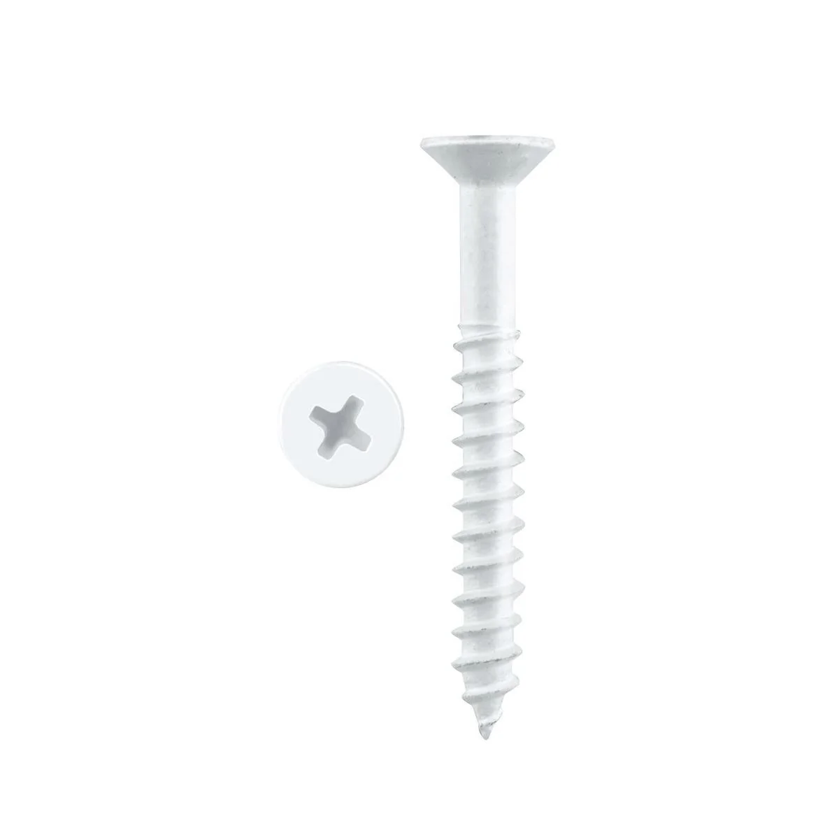 Pinnacle Countersunk Timber Screw 5.0 x 40mm Metal White 20 Pack