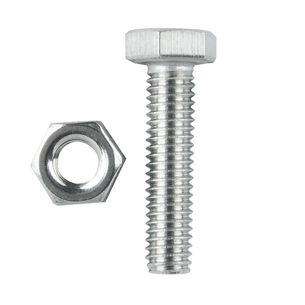 Pinnacle Hex Bolt and Nut - M6 x 25mm - Stainless Steel - 10 Pack