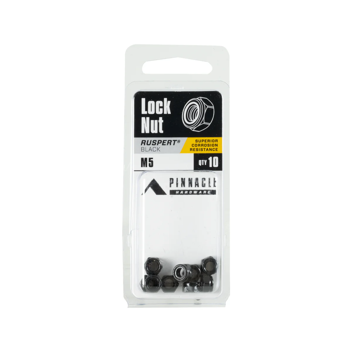 Pinnacle m5 Black Ruspert Nylon Lock Nut 10 Pack - 48mm x 17mm - Vibration Resistant - Image 2