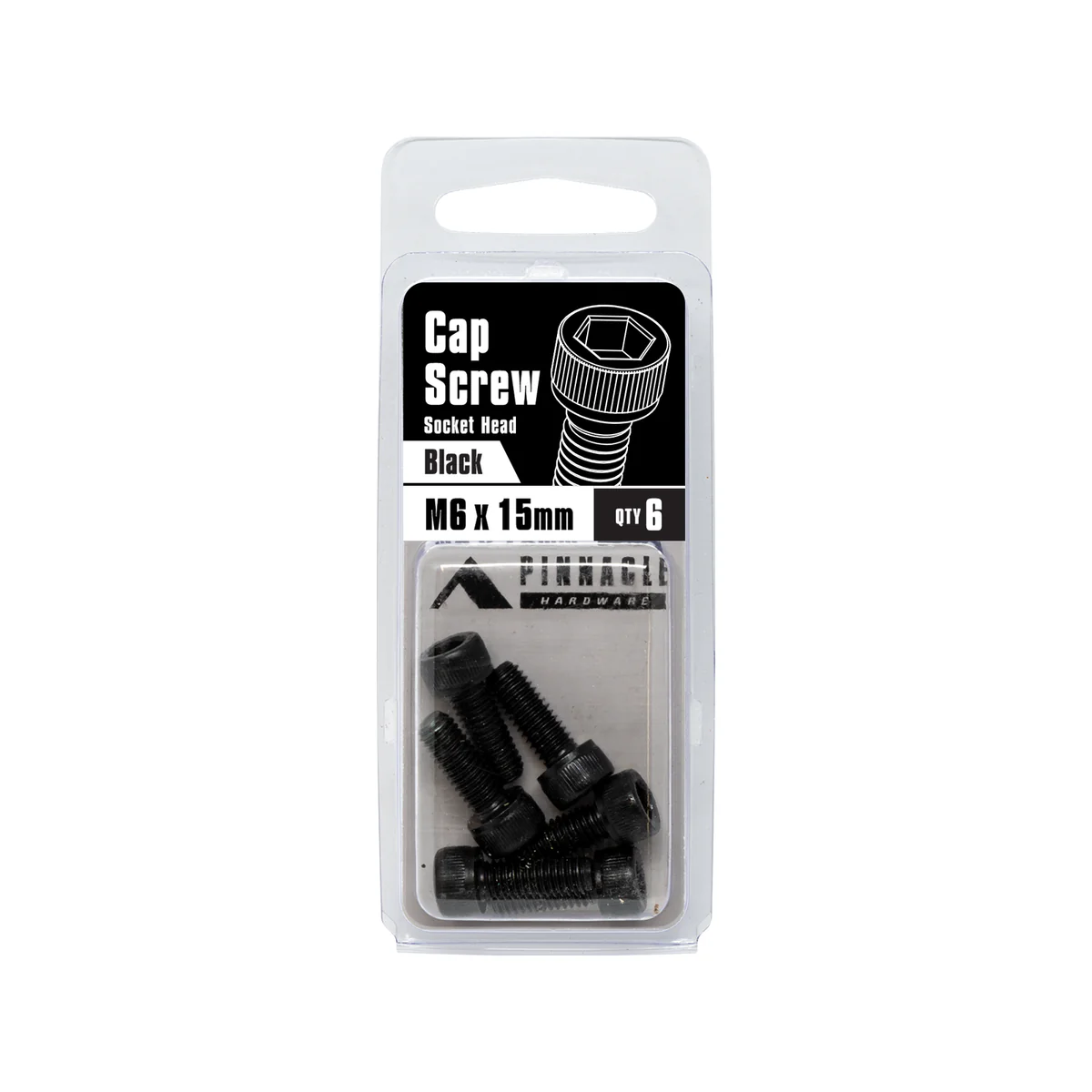 Pinnacle M6 x 15mm Black Oxide Socket Head Cap Screw - 6 Pack - Image 2