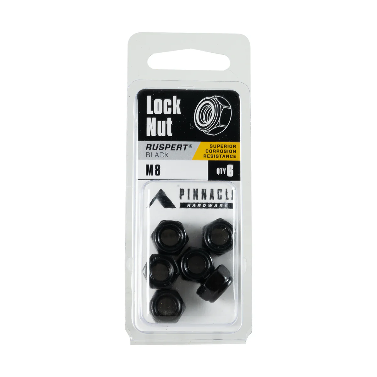 Pinnacle m8 Black Ruspert Nylon Lock Nut 6 Pack - 1.25mm - Corrosion Resistant - Image 2