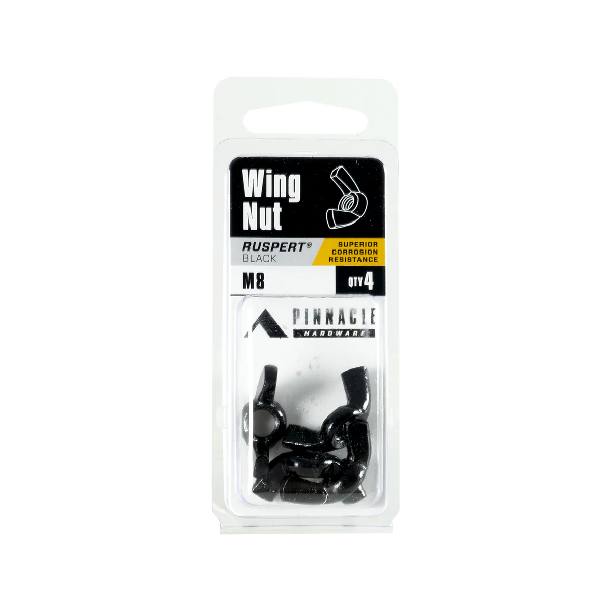Pinnacle m8 Black Ruspert Wing Nut 4 Pack - 48mm x 120mm x 17mm - Corrosion Resistant - Image 2