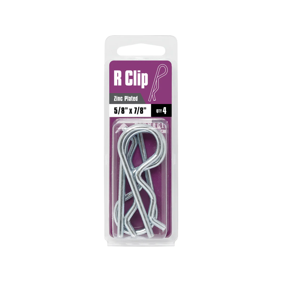 Pinnacle R Clip - 5/8 x 7/8 - Zinc Plated - Pack of 4 - Image 2