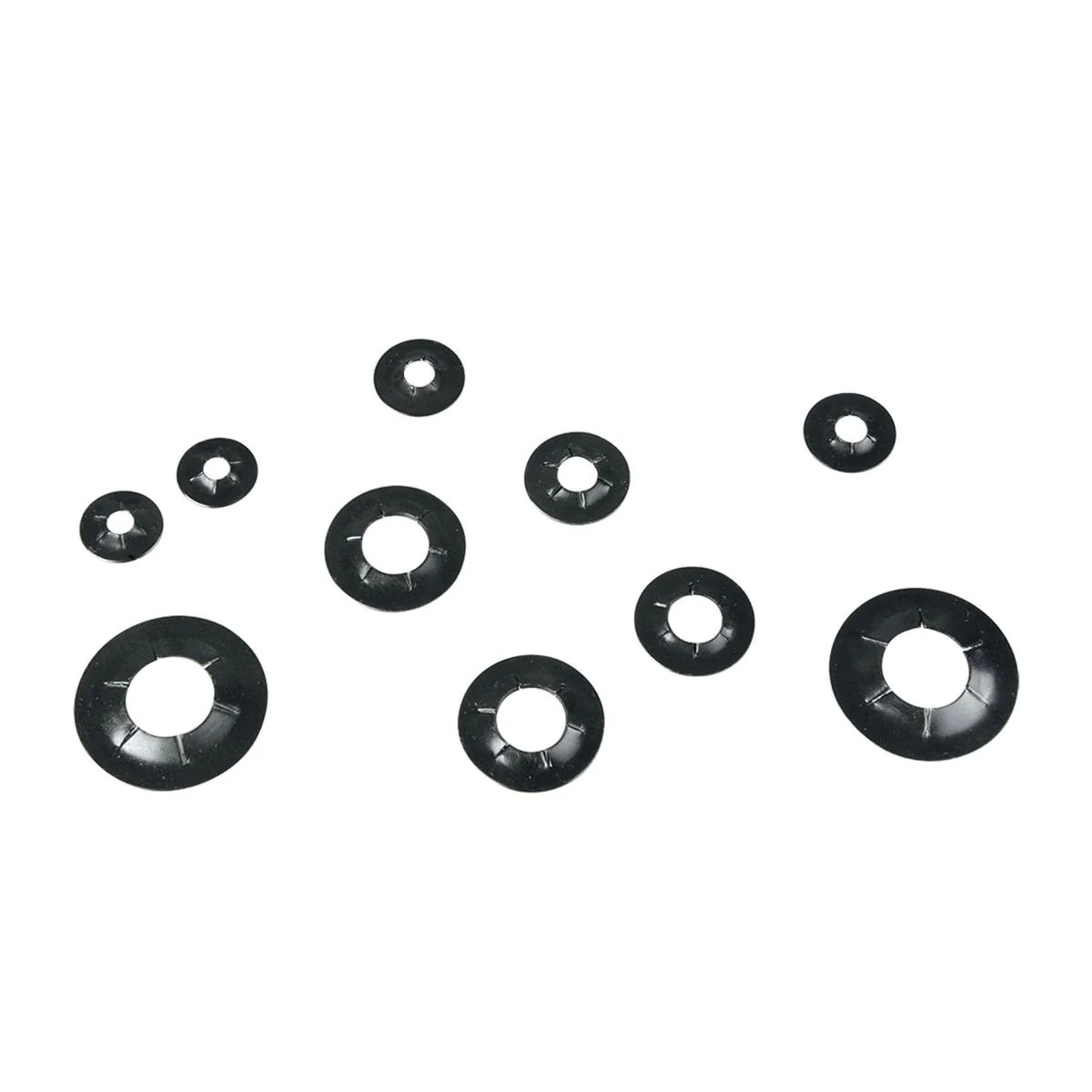 Pinnacle Shaft Rings - 4mm to 12mm - Metal - Black - 12 Pack