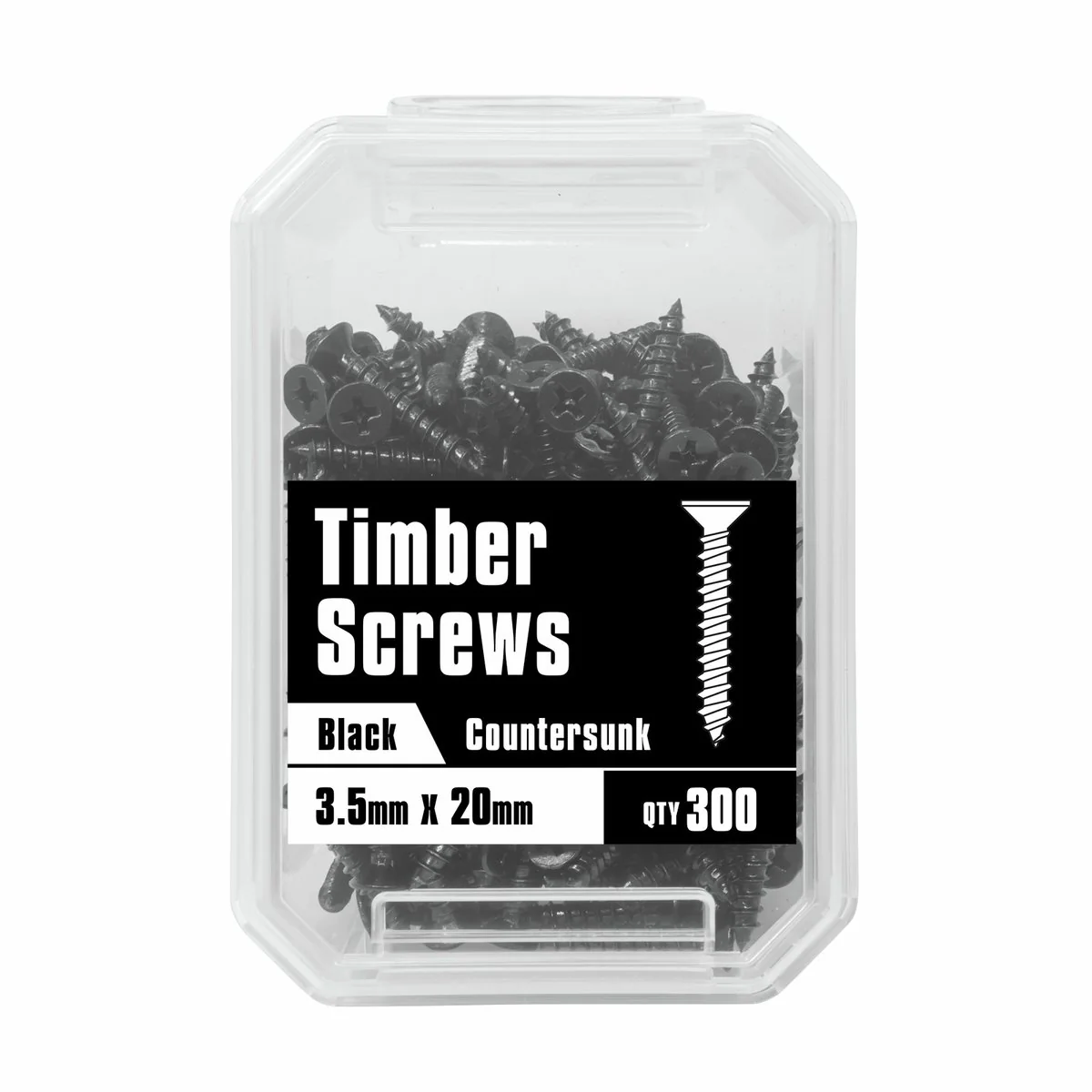 Pinnacle Timber Screws - 3.5 x 20mm - Black - Countersunk - Image 2