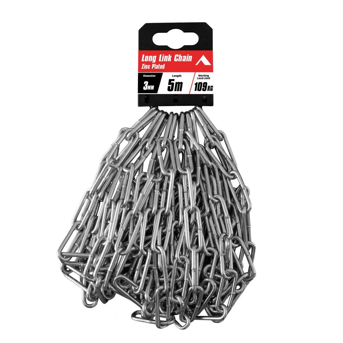Pinnacle Zinc Plated Long Link Chain 3mm x 5m - Silver - Fencing & Security