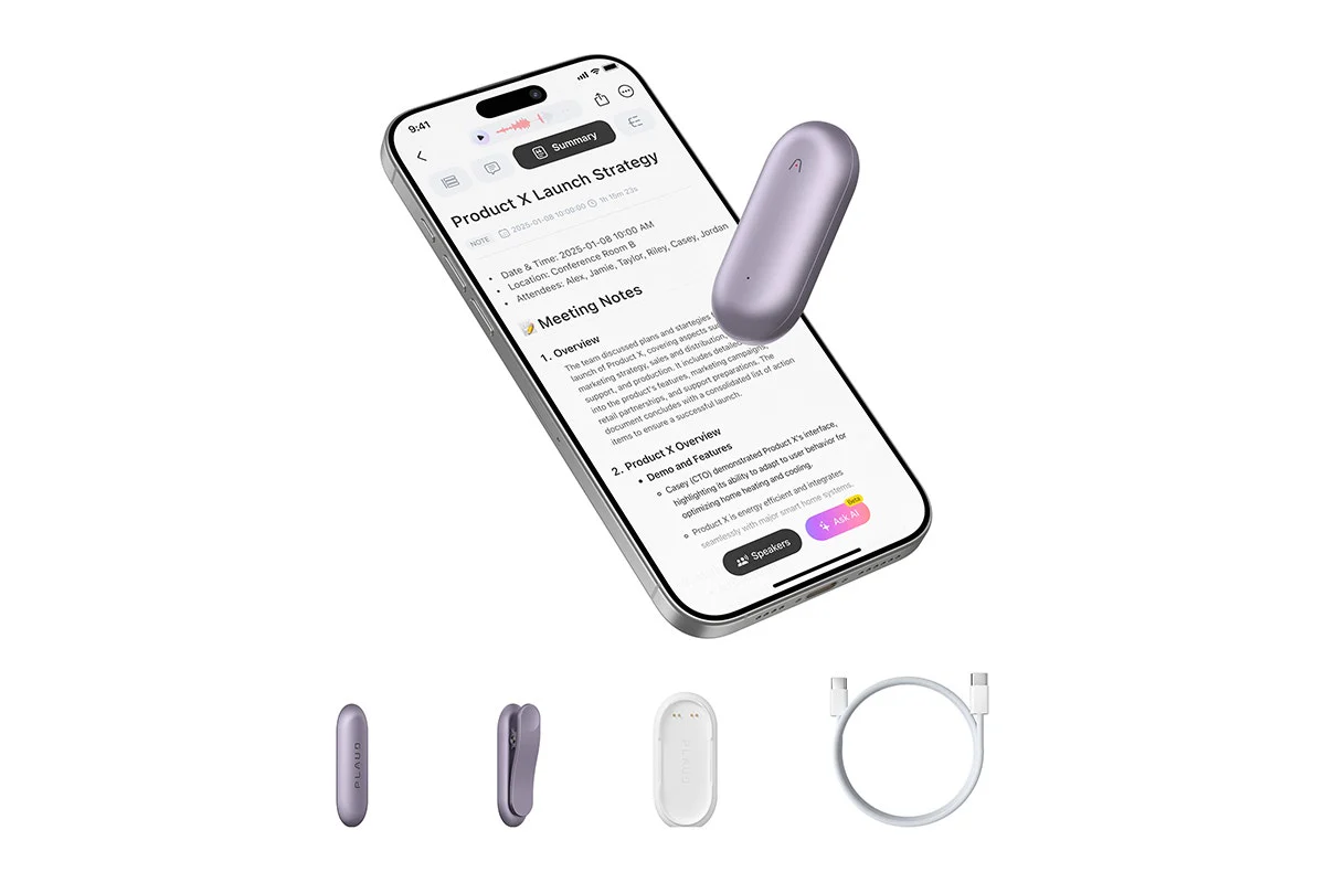 PLAID NotePin AI Voice Recorder - Sunset Purple, Smart Transcription - Image 16