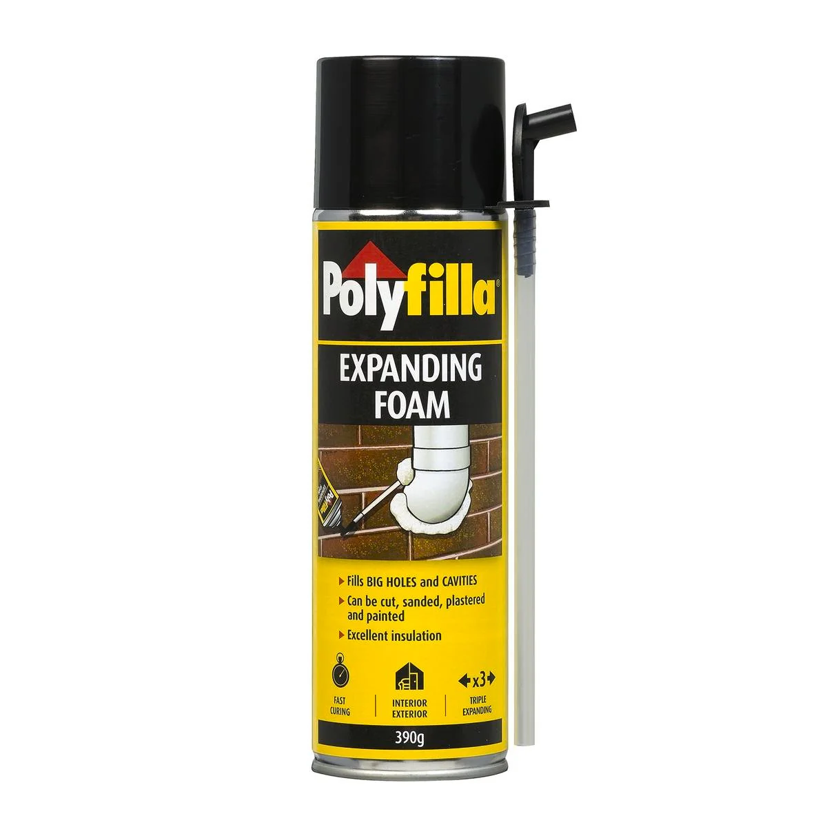 Poly 390g Expanding Foam - 390g Polyurethane - Fast Curing - Strong Adhesion