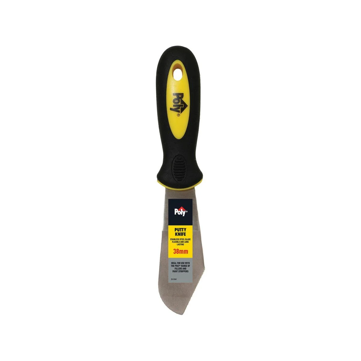 Poly Putty Knife - 38mm - Stainless Steel - Comfort Grip