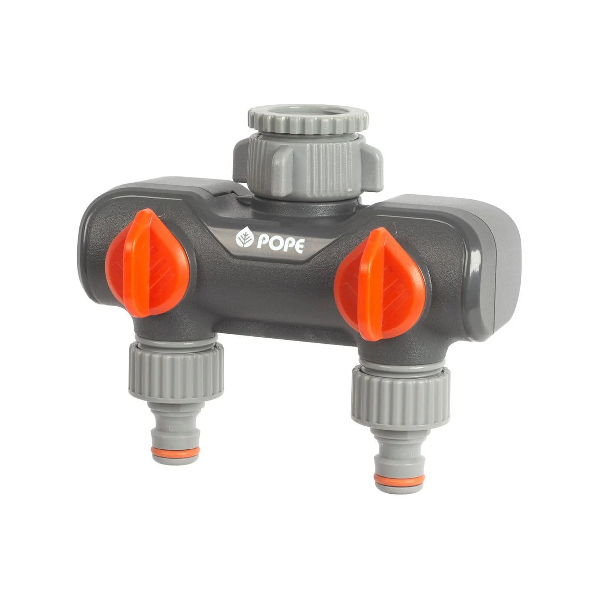 Pope 2 Way Tap Outlet - Dual Watering Device - 12mm Snap-On Outlets - 145mm x 415mm x 80mm
