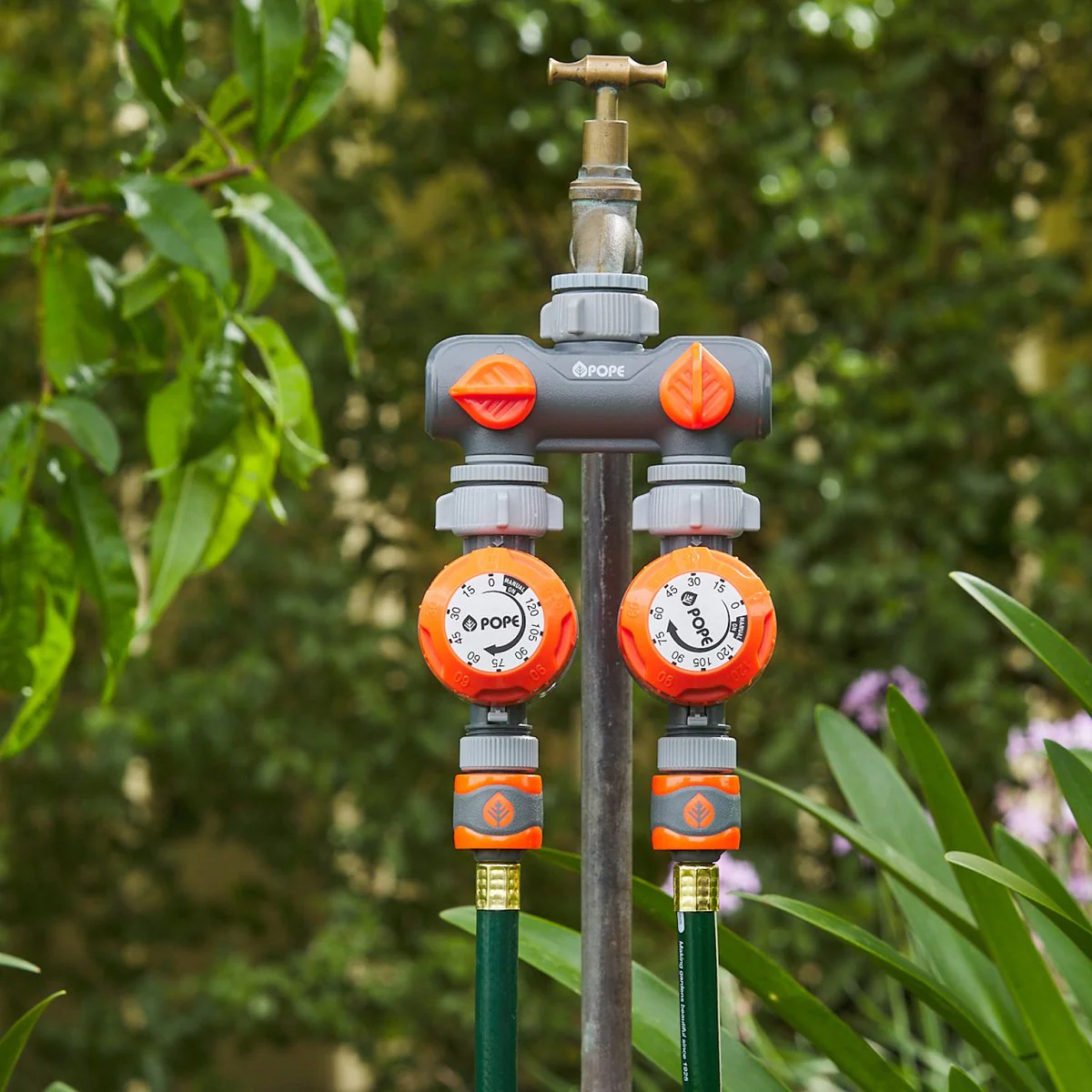Pope 2 Way Tap Outlet - Dual Watering Device - 12mm Snap-On Outlets - 145mm x 415mm x 80mm - Image 2