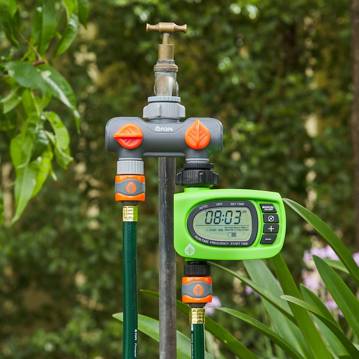 Pope 2 Way Tap Outlet - Dual Watering Device - 12mm Snap-On Outlets - 145mm x 415mm x 80mm - Image 4