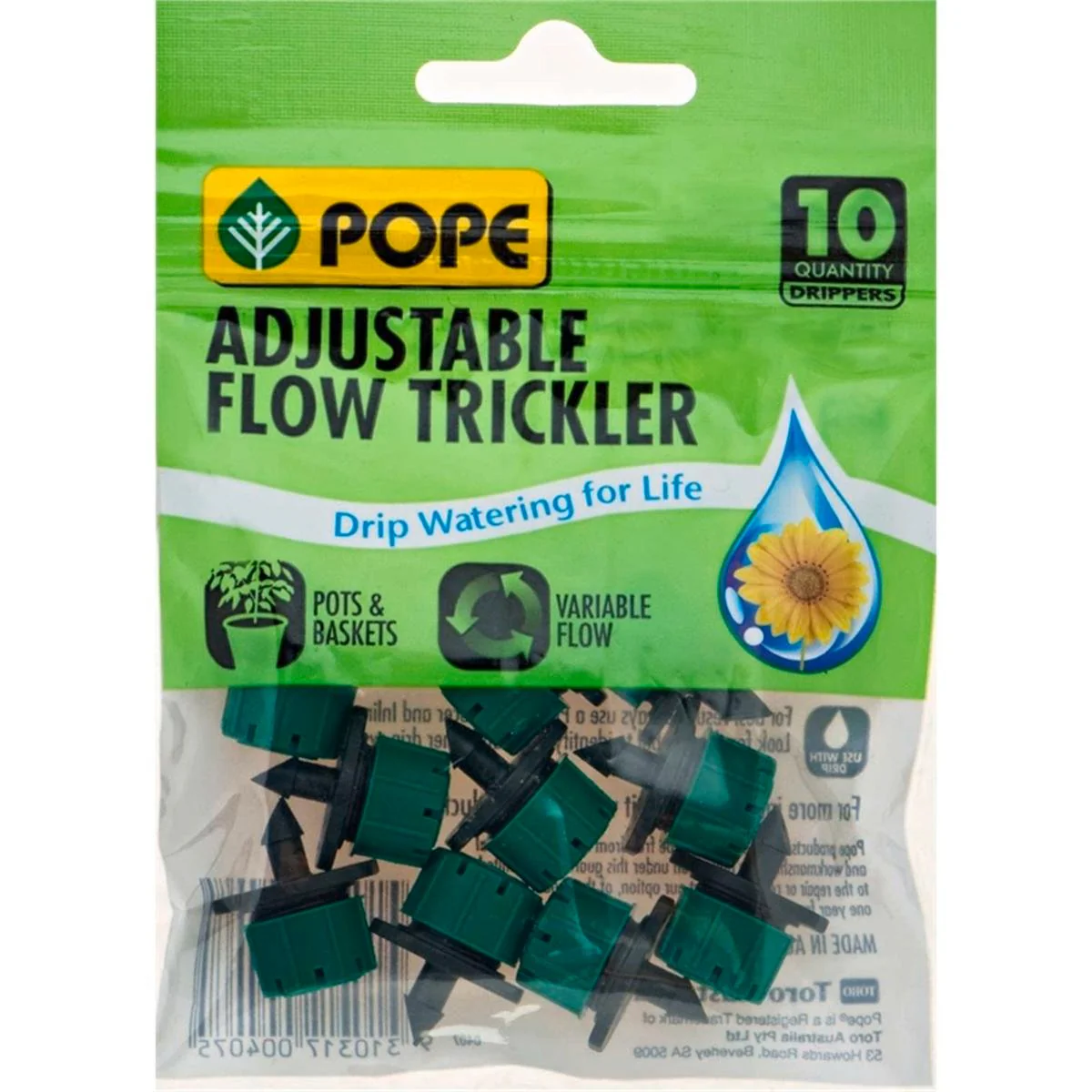 Pope Barbed Trickler - 10 Pack - Polypropylene - Adjustable Flow