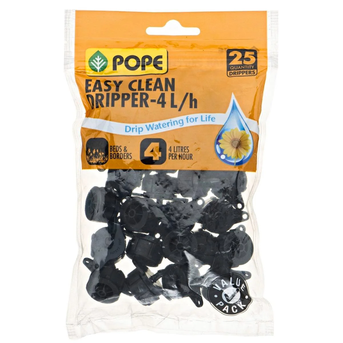 Pope Easy Clean Dripper - 4 L/h - Polypropylene - 25 Pack