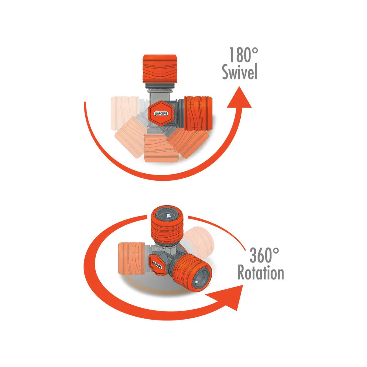 Pope Swivel Coupler - 12mm - ABS Plastic - 360° Rotation - Image 3
