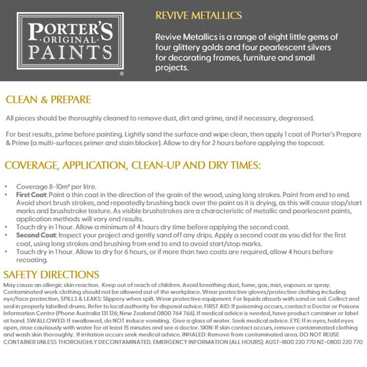 Porter S Paints 100ml Metallic Bronze Gold Furniture Paint - Mini Pot - Water-Based - Low Odour - Image 4
