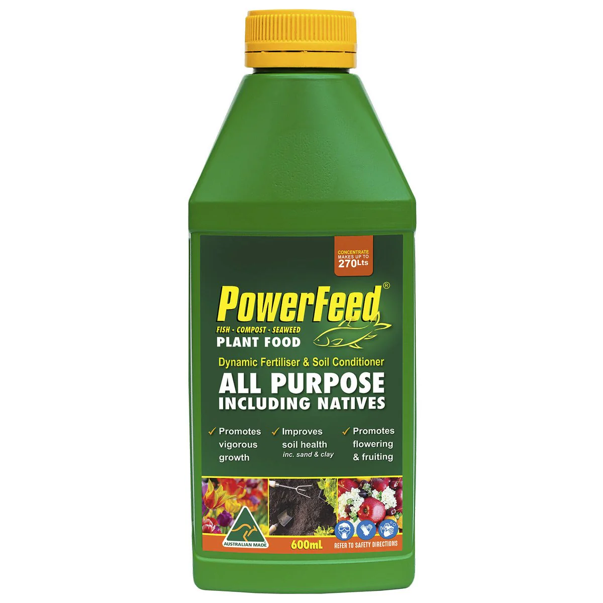 Powerfeed Liquid Fertiliser Concentrate 600ml - Brown - Soil Health