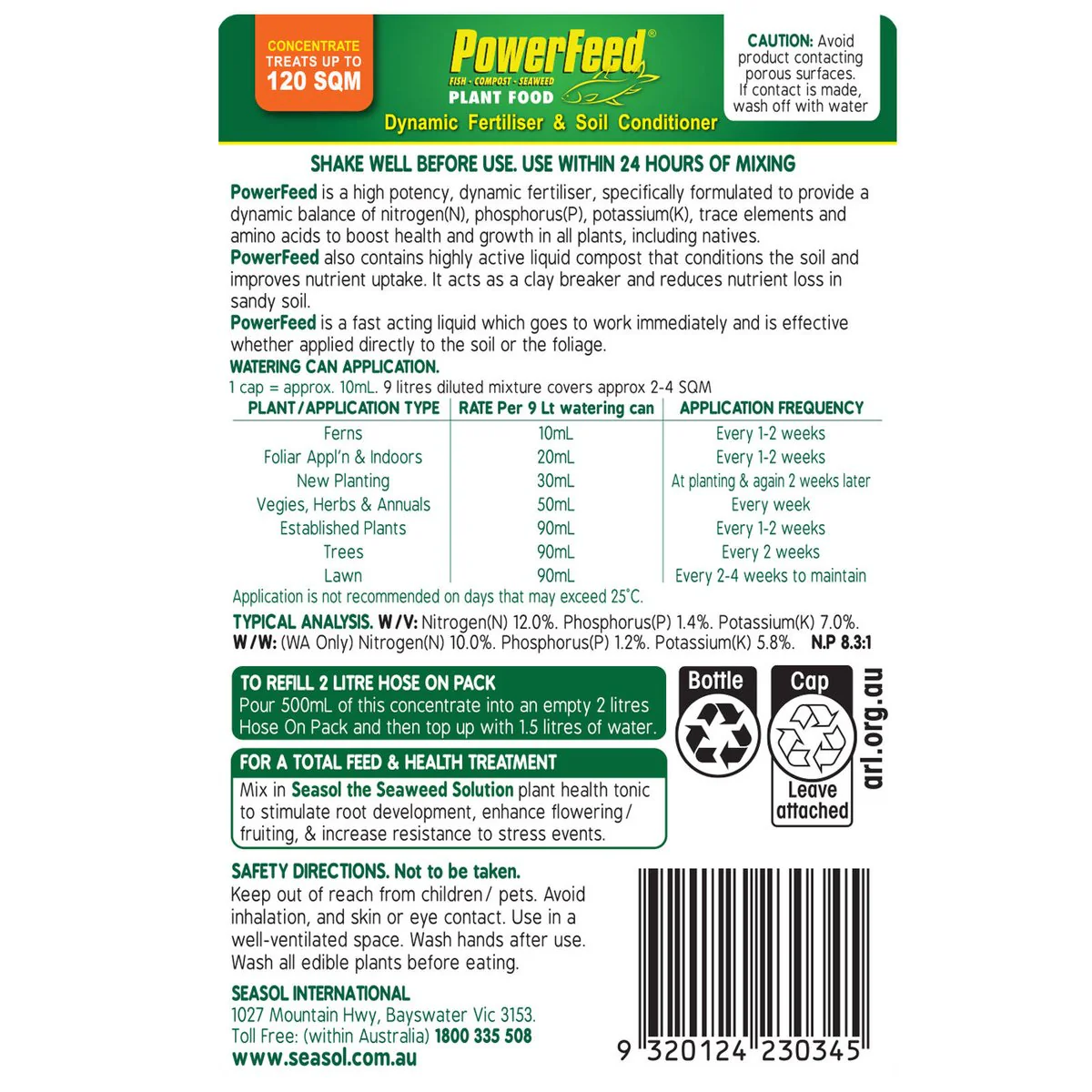 Powerfeed Liquid Fertiliser Concentrate 600ml - Brown - Soil Health - Image 2