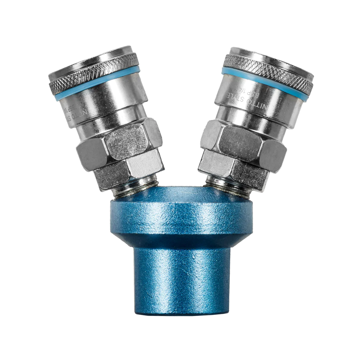 Powerfit ¼” Female 2-Way Splitter Coupler - High-Quality Steel - Nitto Style