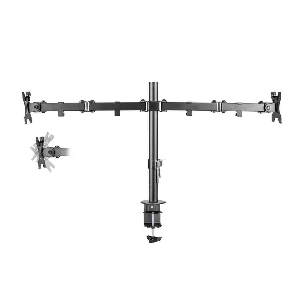 Practa 13 32 Full Motion Dual Arm Monitor Mount - Black - Dual Monitor Support - Image 3