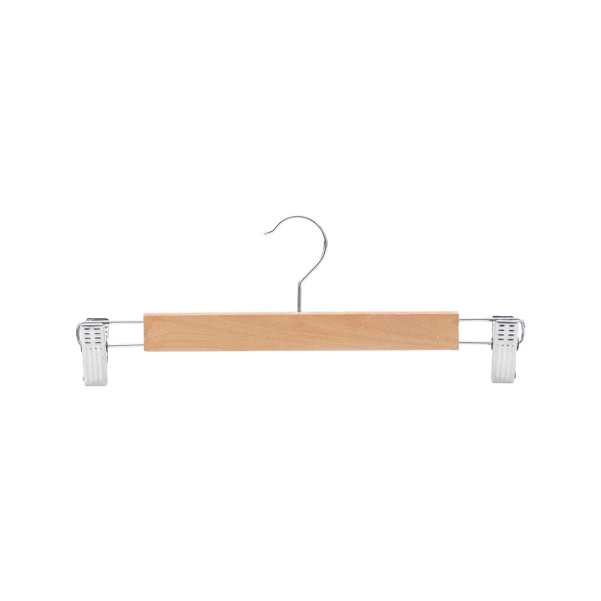 Practa Wooden Clip Clothes Hangers 3 Pack - Durable Wood - 55mm x 120mm x 330mm - Natural - Image 3