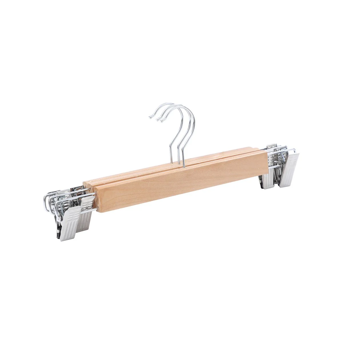 Practa Wooden Clip Clothes Hangers 3 Pack - Durable Wood - 55mm x 120mm x 330mm - Natural - Image 5