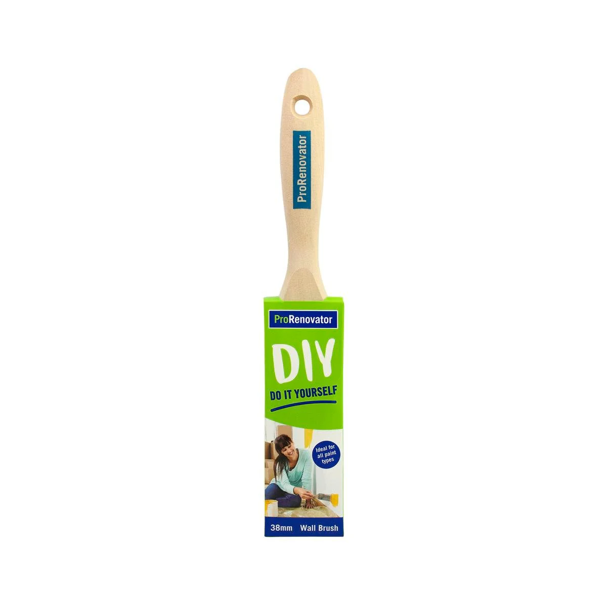 Pro Renovator 38mm Wall Paint Brush - Synthetic Filament - Smooth Finish