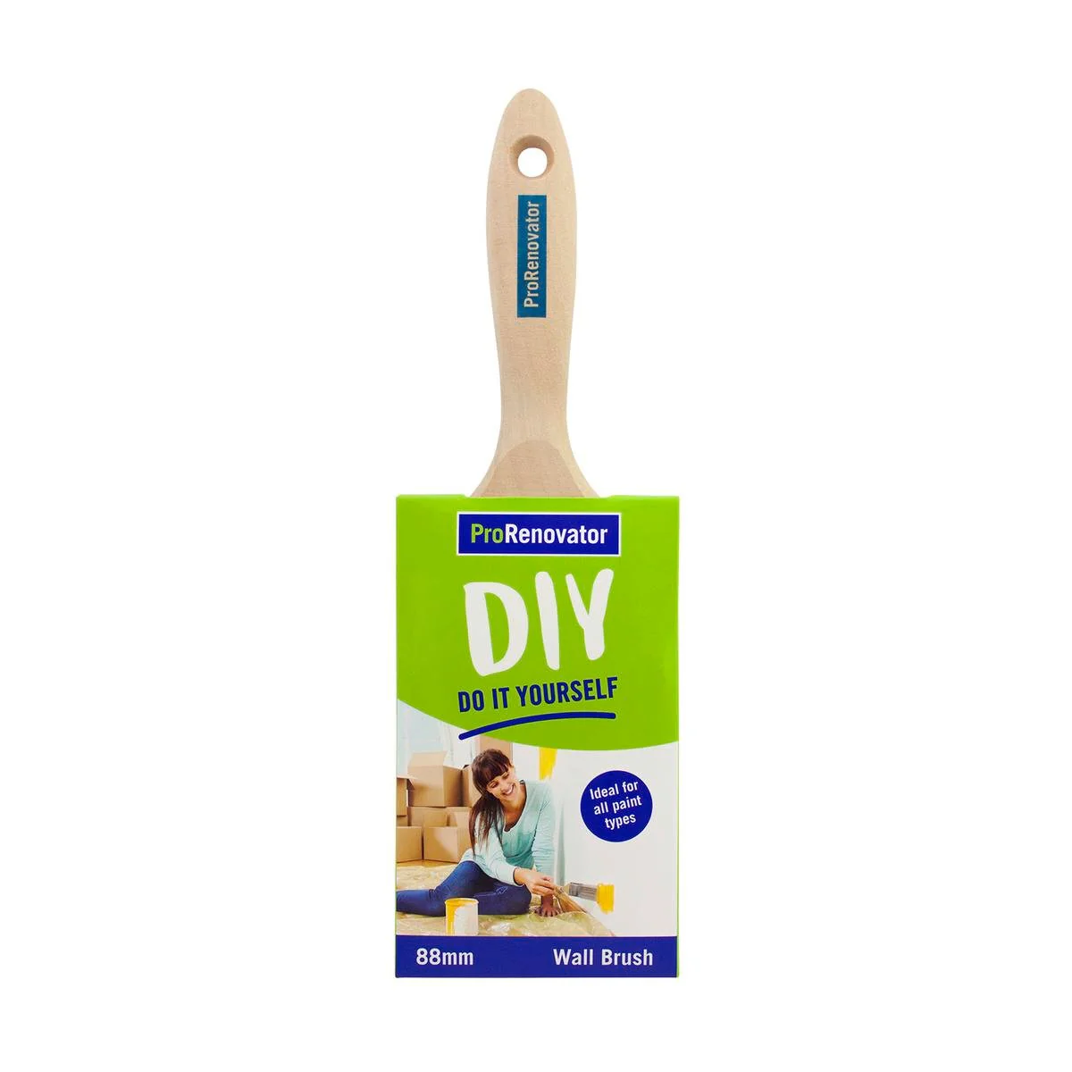 Pro Renovator 88mm Wall Paint Brush - Synthetic Filament - Smooth Finish