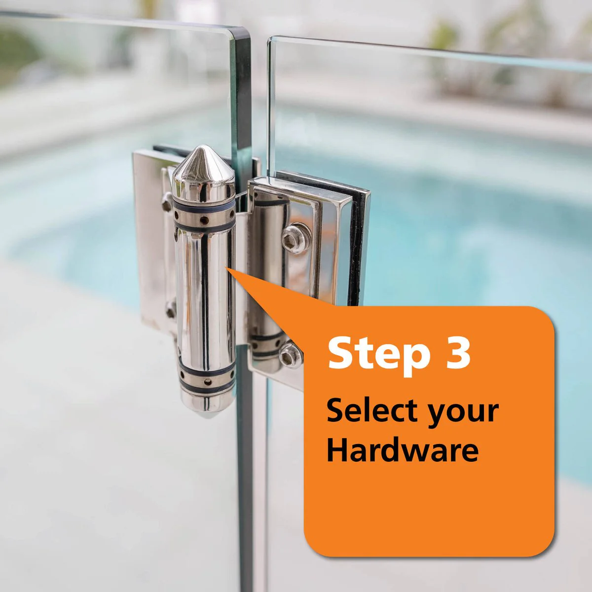 Protectoral Glass Gate Hinge - 46 x 55 x 110mm - 316 Stainless Steel - Easy Install - Image 4
