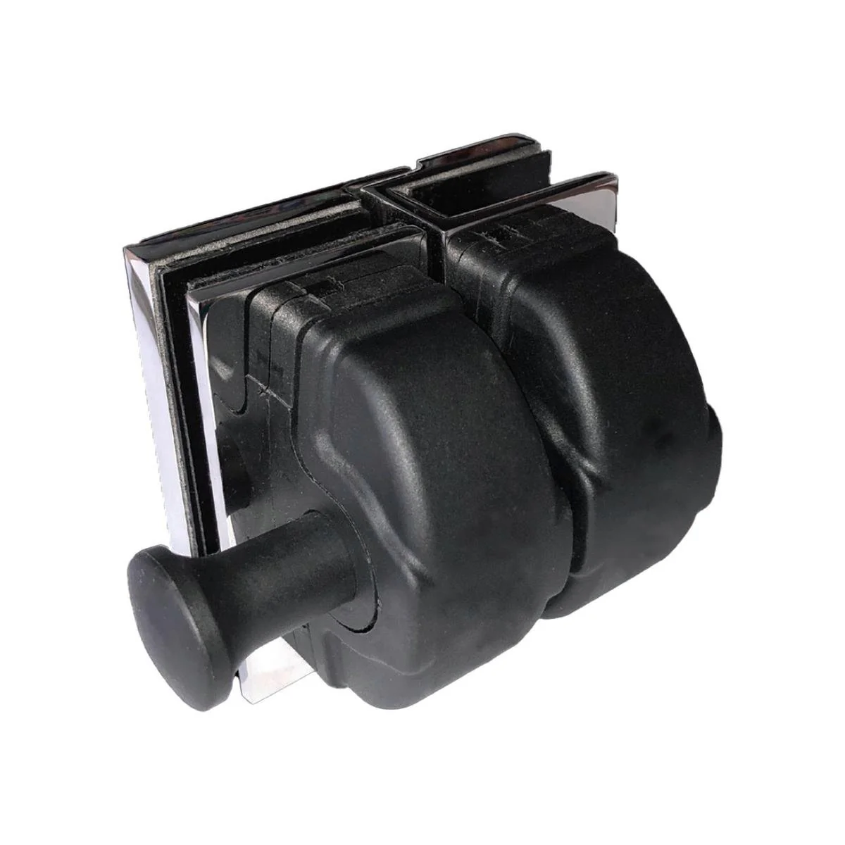 Protectoral Glass to Glass Gate Latch 126x138x105mm - Mirror/Black Poly
