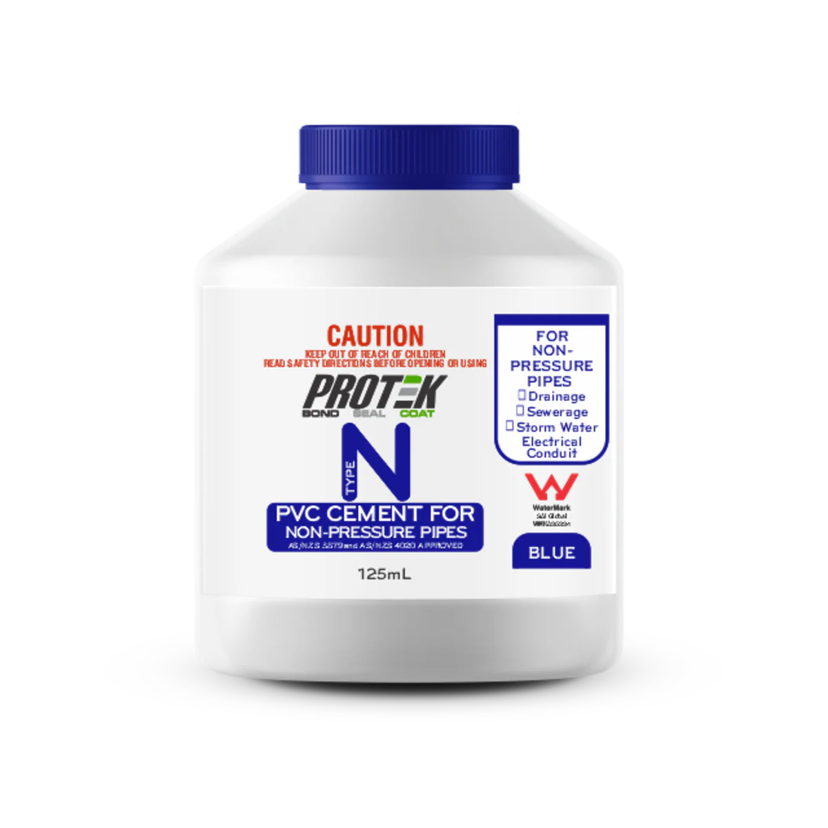 Protek 125ml Type N Blue Cement Solvent - PVC Bonding - AS/NZS Approved