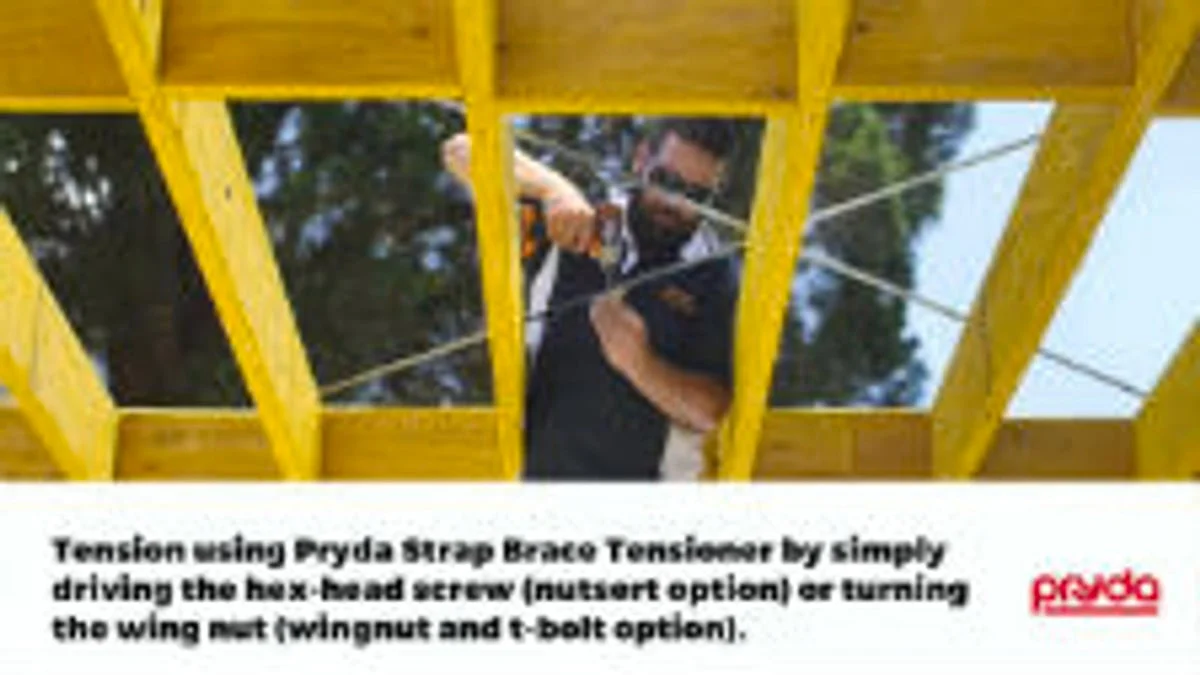 Pryda Strap Brace - 6 Pack - Z275 Zinc Coated Steel - Easy Tensioning - Image 2