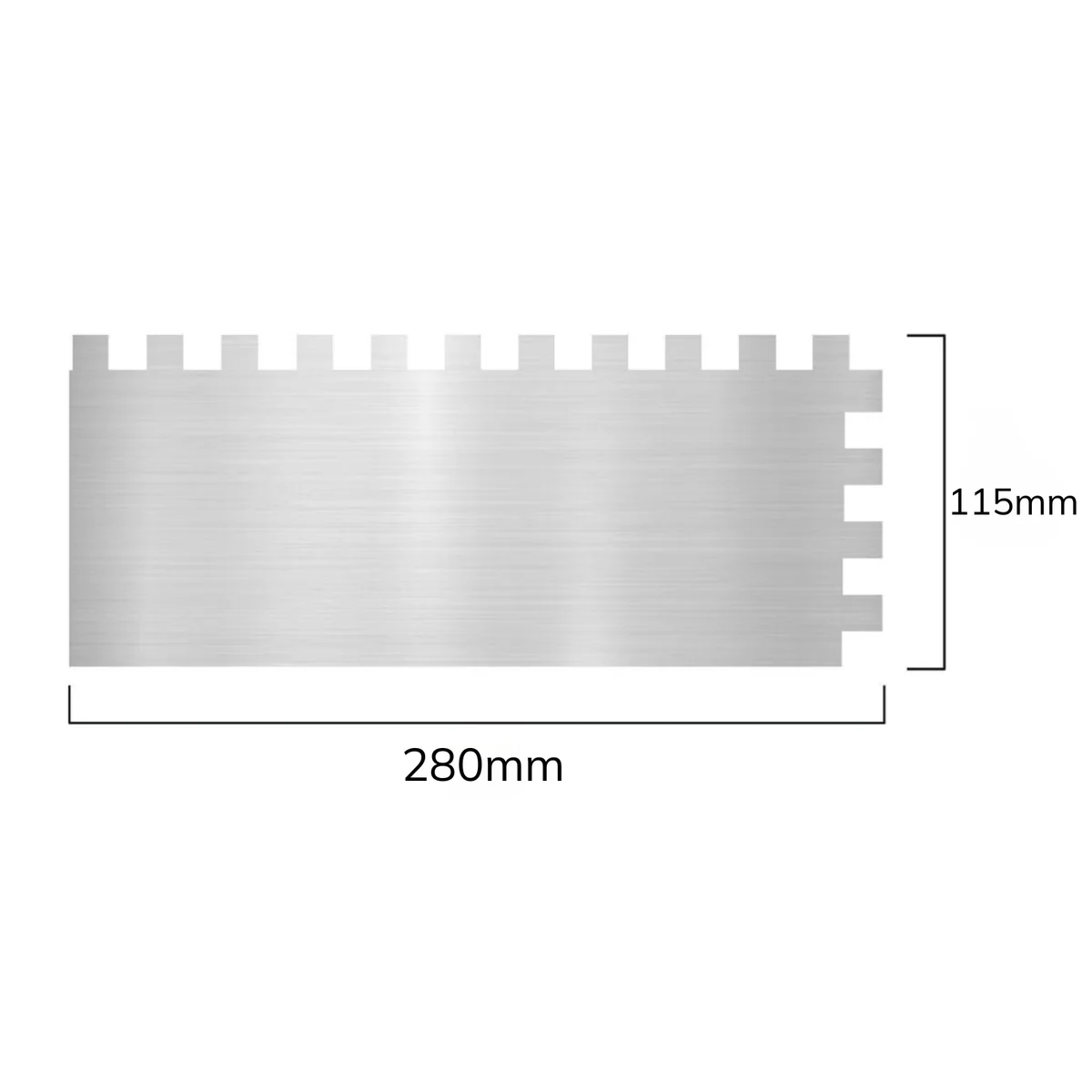 Qep 10mm Square Notch Stainless Steel Trowel - 280mm x 115mm - Durable - Image 3