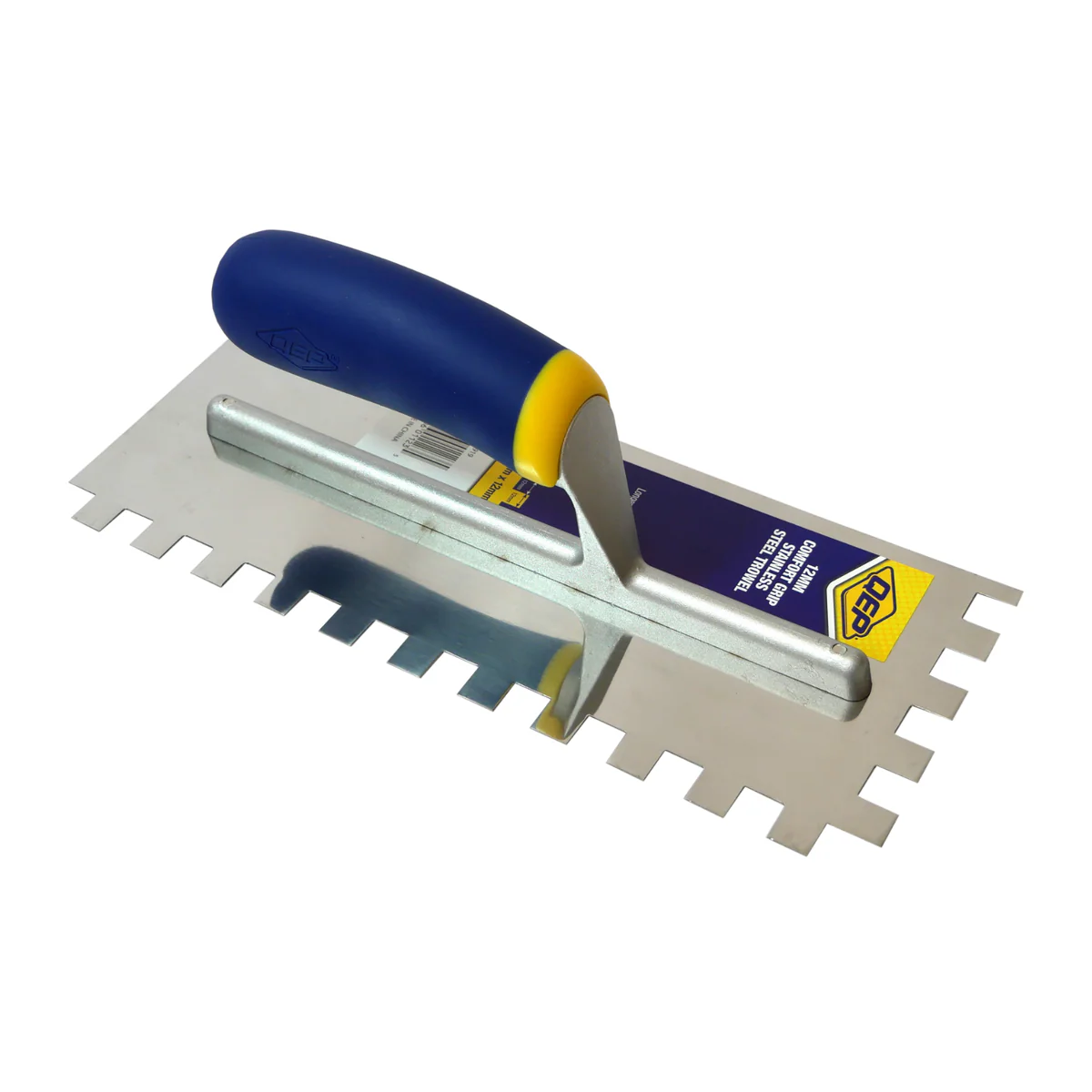 Qep 12mm Square Notch Stainless Steel Trowel - 280mm x 115mm - Durable Design