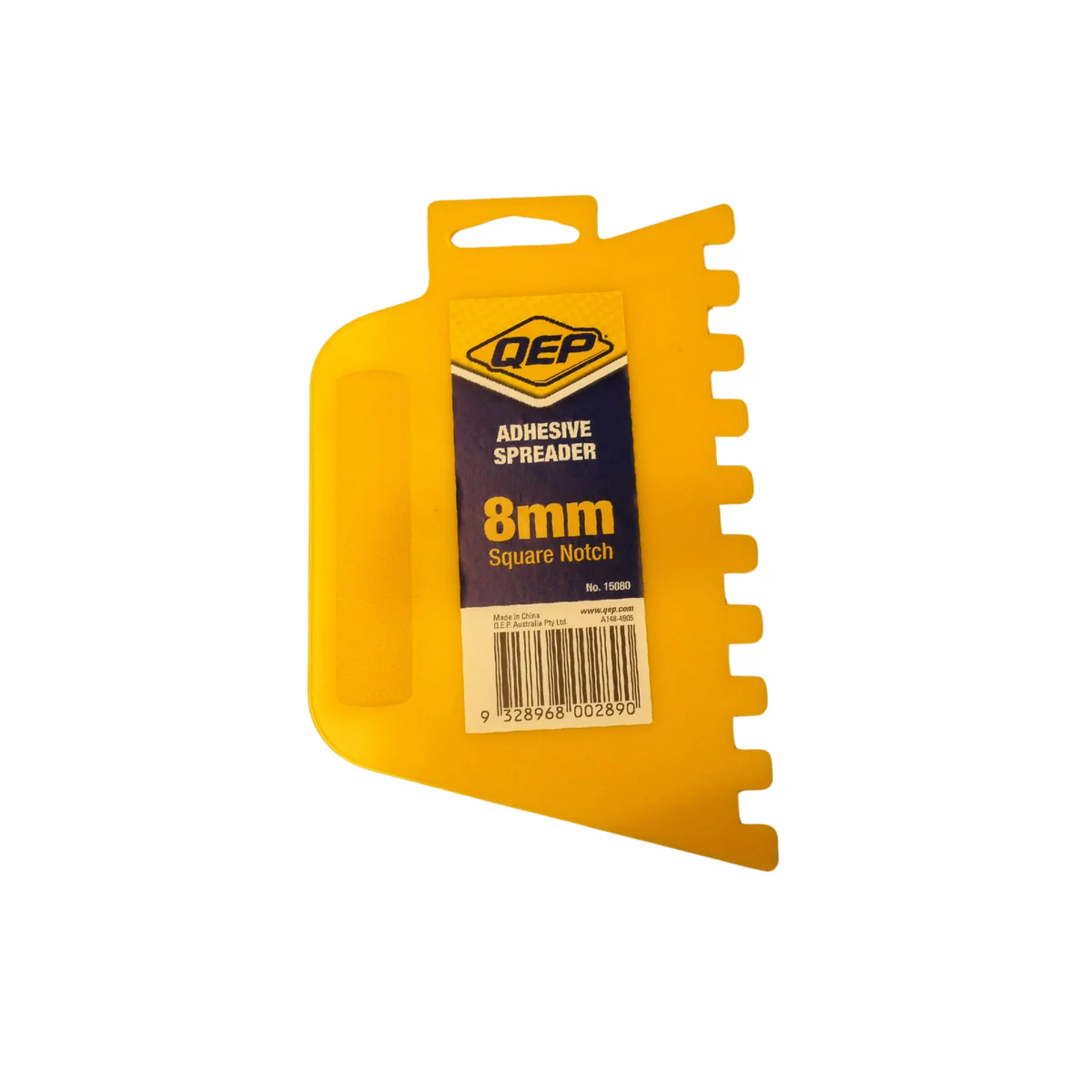 QEP 8mm Square Notch Plastic Adhesive Spreader - Yellow - Durable - Precision